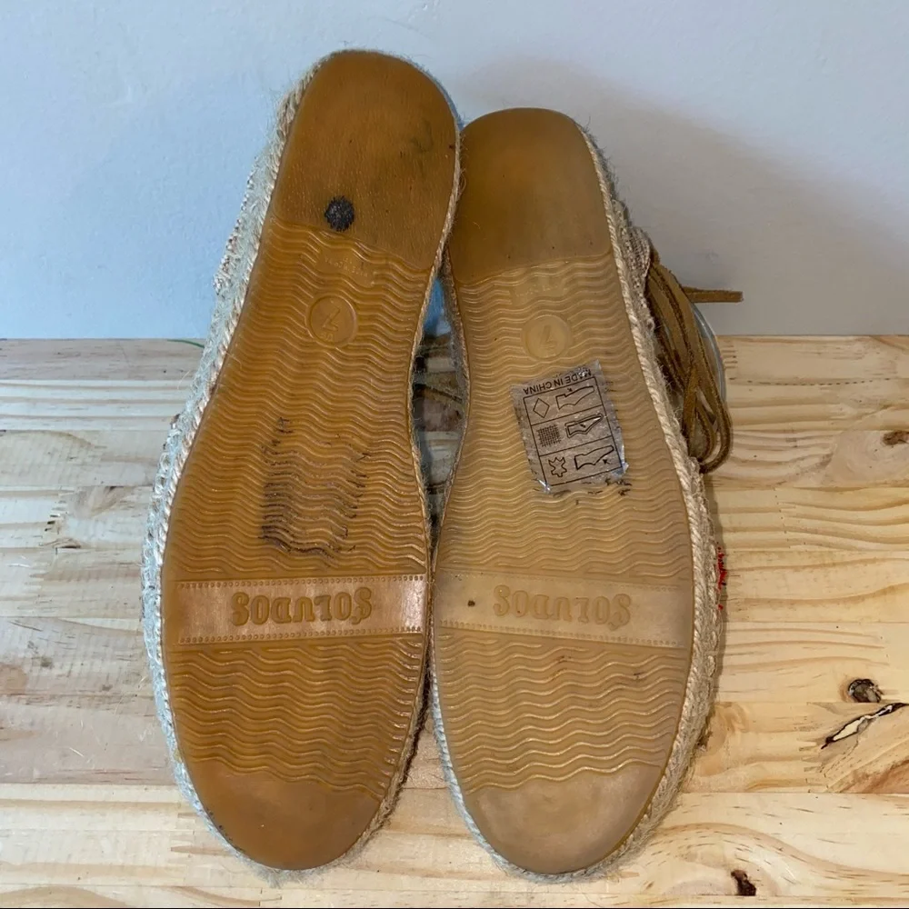 Soludos Espadrille Gladiator Tassel Tan Sandals - Picture 6 of 7